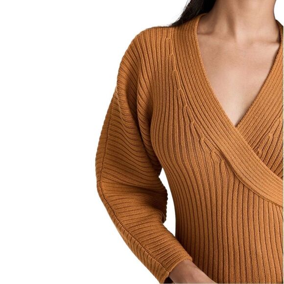 Mara Hoffman‎ Samira Long Sweater Dress Medium Long Sleeve V-Neck Knit Midi - Picture 5 of 15